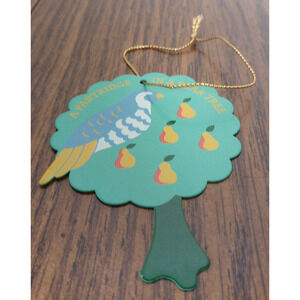 Avon 12 Days of Christmas Ornament A Partridge In A Pear Tree Metal Ornament